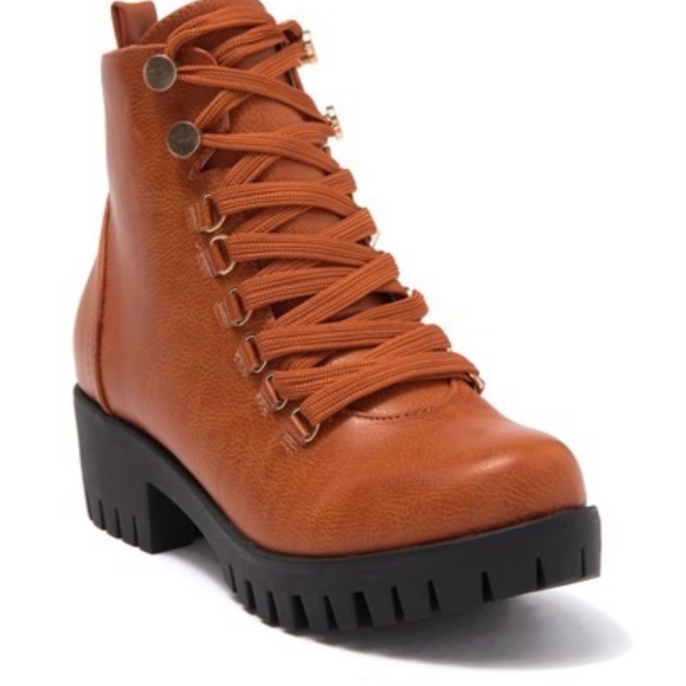 Storm Faux Leather Combat Bootie By Chase&Chloe
